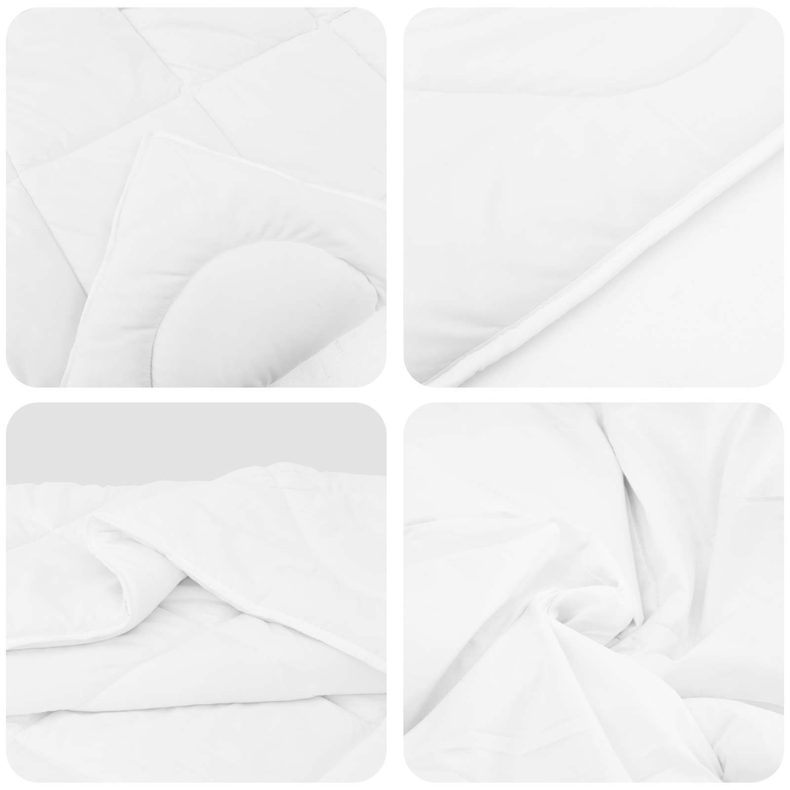 Bettdecke mit Kissen 3 pcs Weiß Mikrofaser