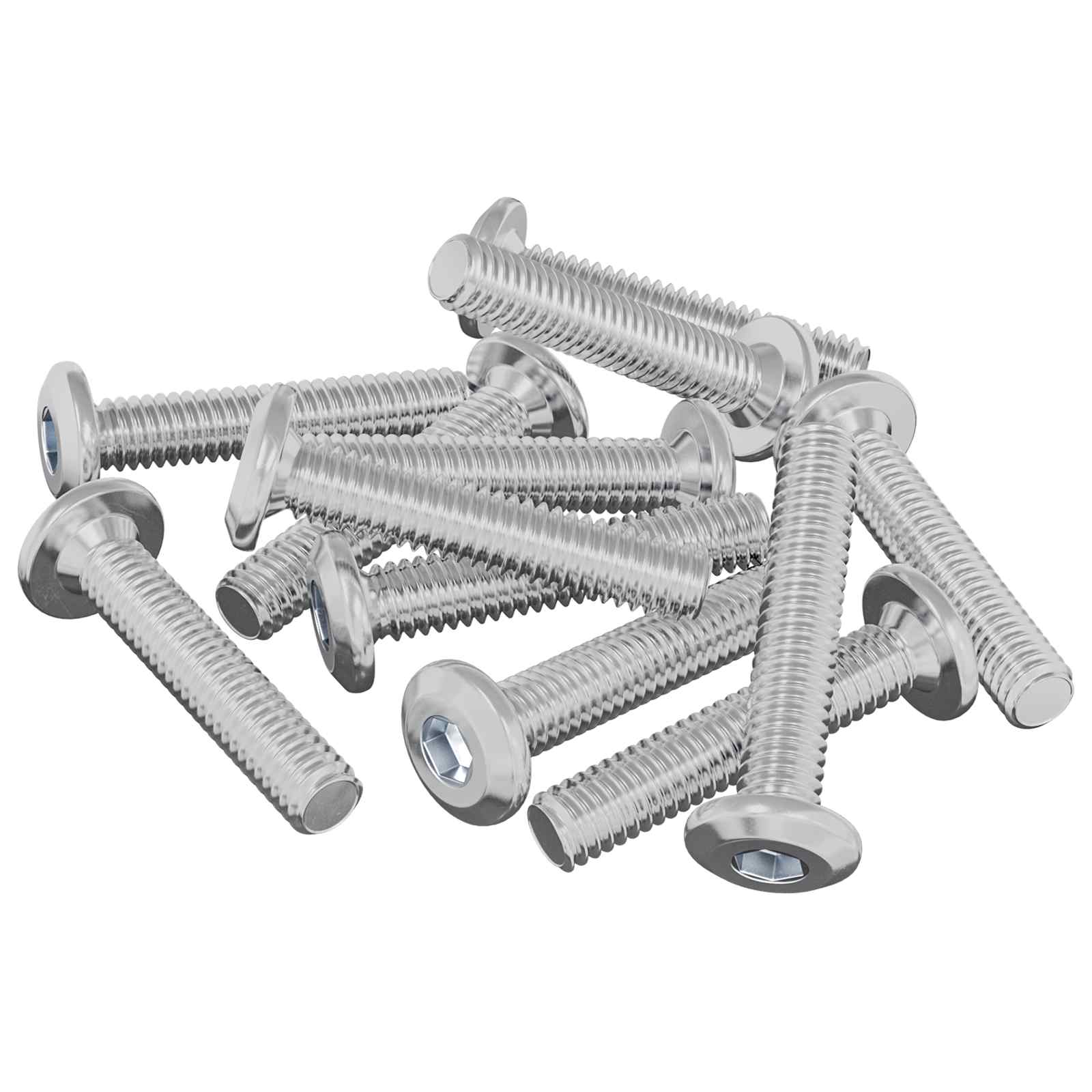 Kopf-Sicherungsschraube 2 pcs Silber M6 x 15 mm Stahl