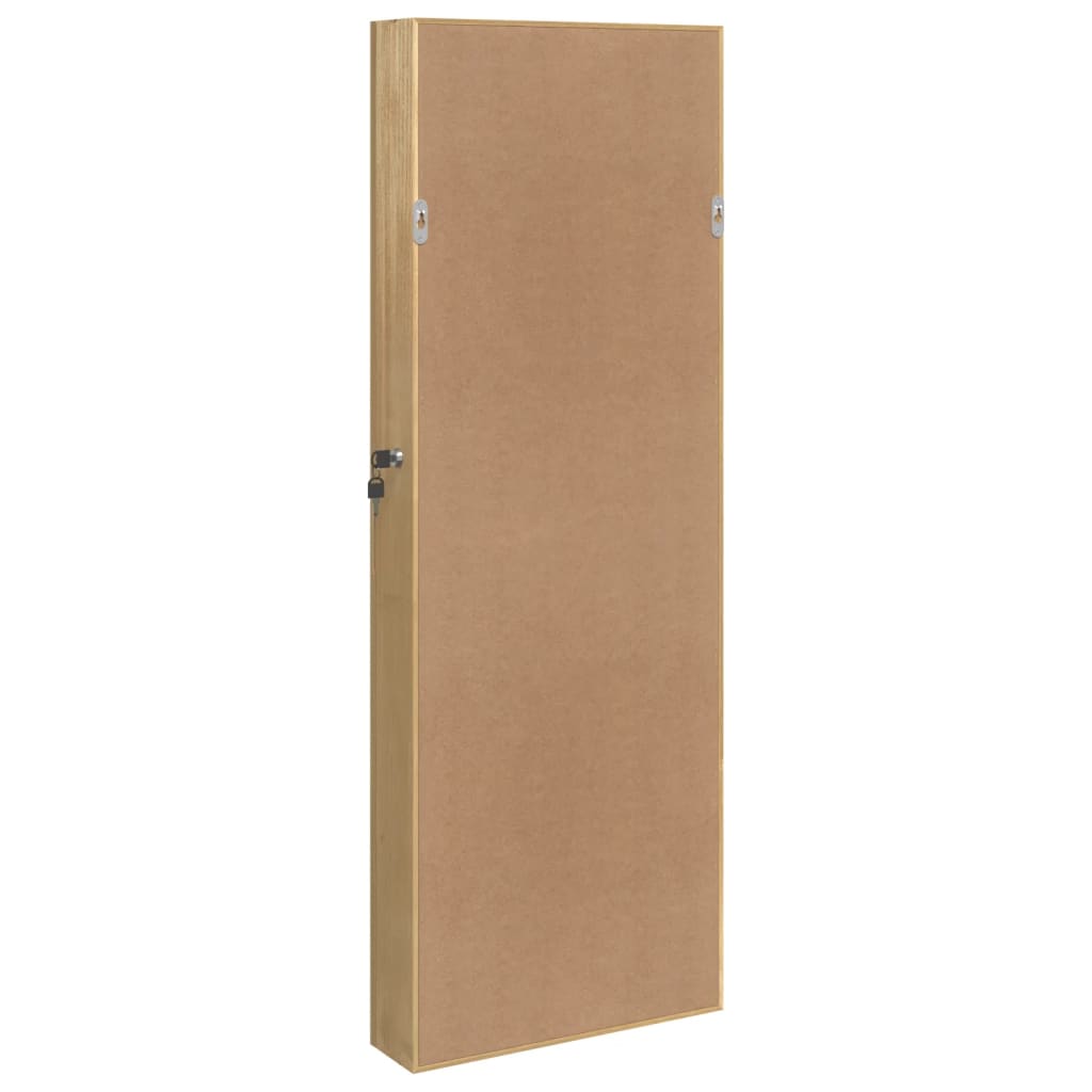 Schmuckschrank mit Spiegel Wandmontage Weiß 37,5x10x106 cm