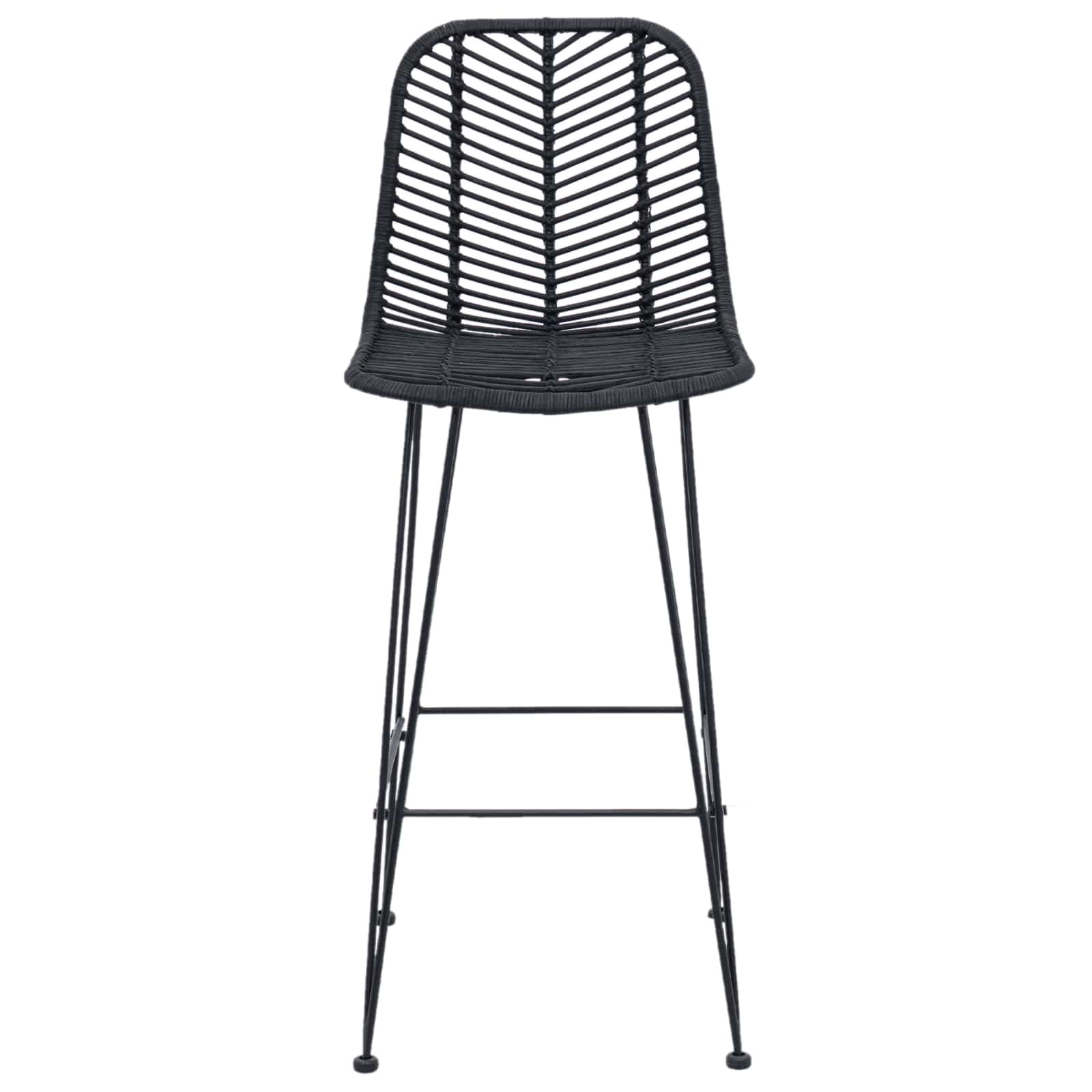 Barstuhl 2 pcs 44,5 x 54,5 x 97,5 cm Rattan und Eisen