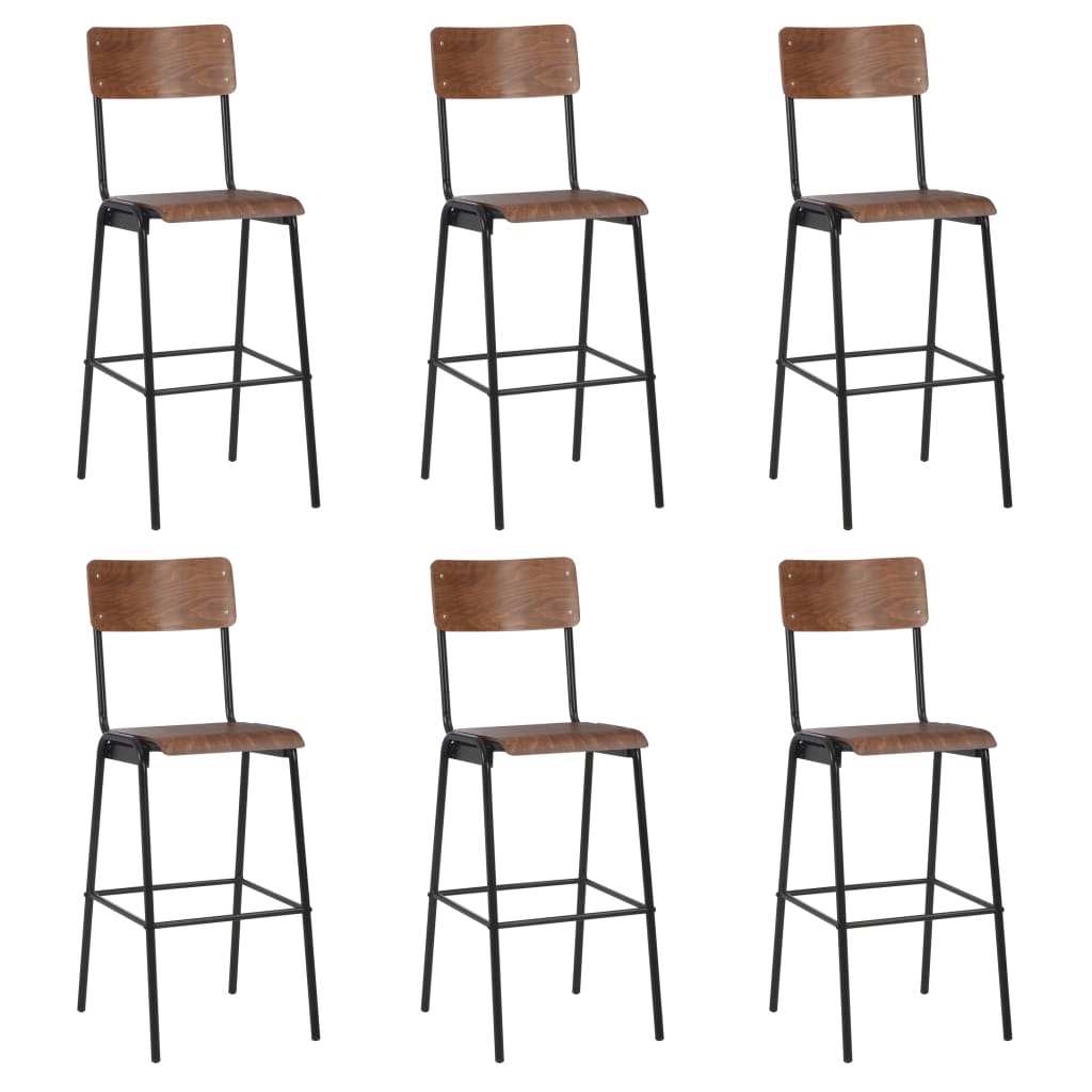 Barhocker 4 Stk. Massives Sperrholz Stahl