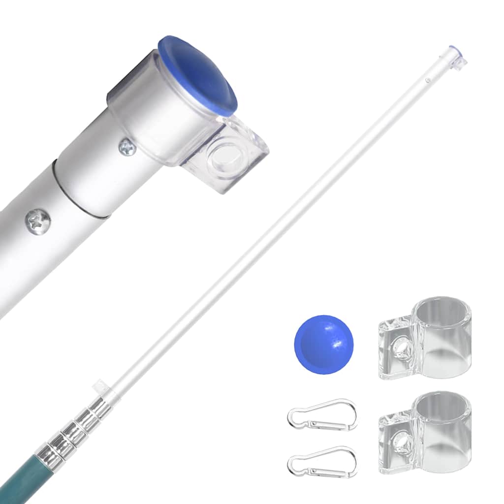 Fahnenmast Teilbar Silbern 6,08 m Aluminium