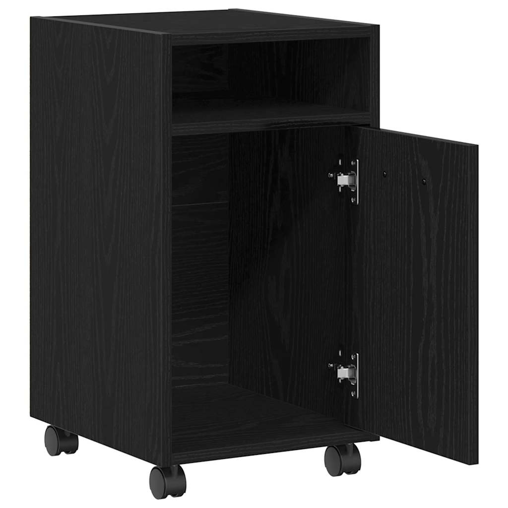 Beistellschrank mit Rollen Weiß 33x38x60 cm Holzwerkstoff