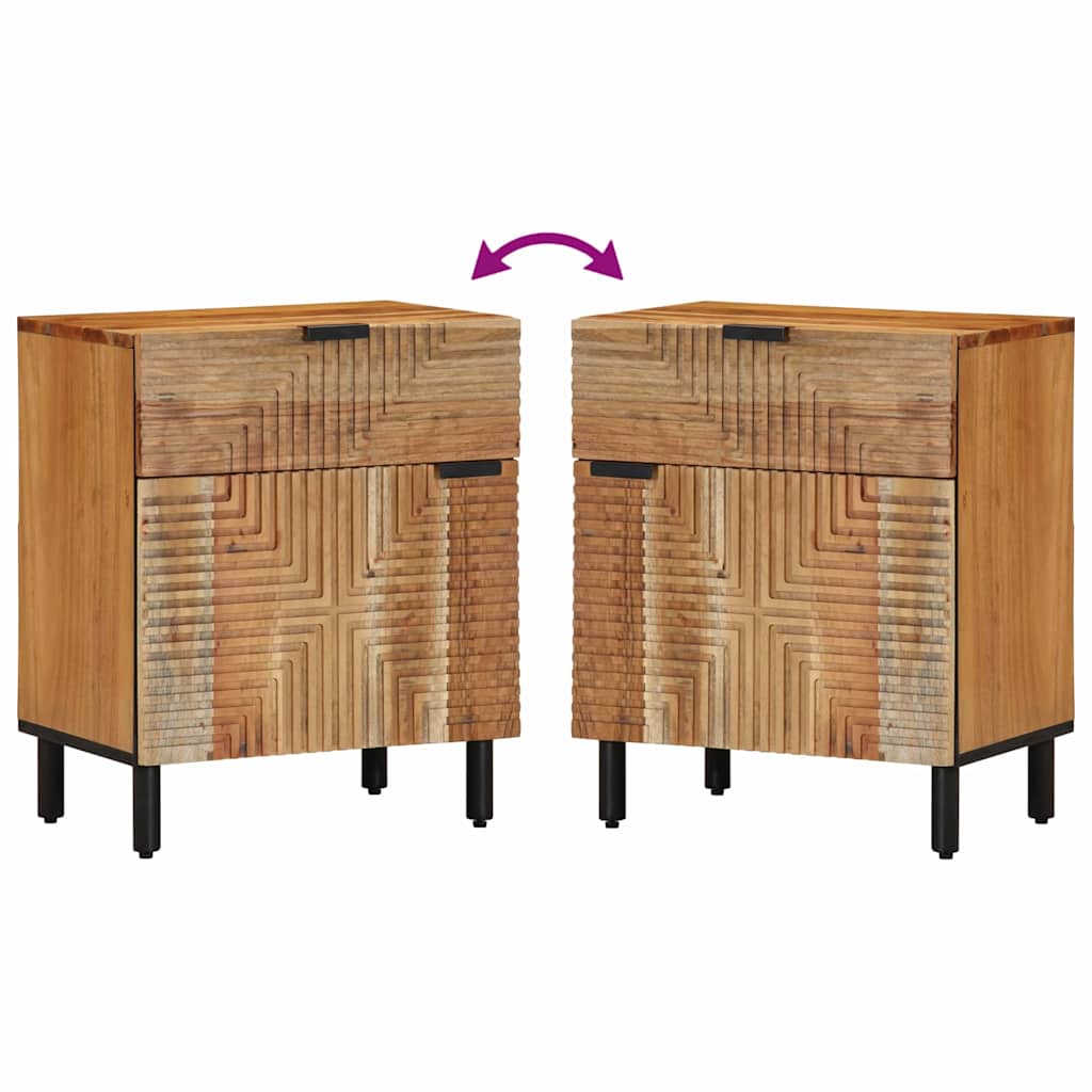 Bettschrank Braun 50 x 33 x 60 cm Massivholz Akazie