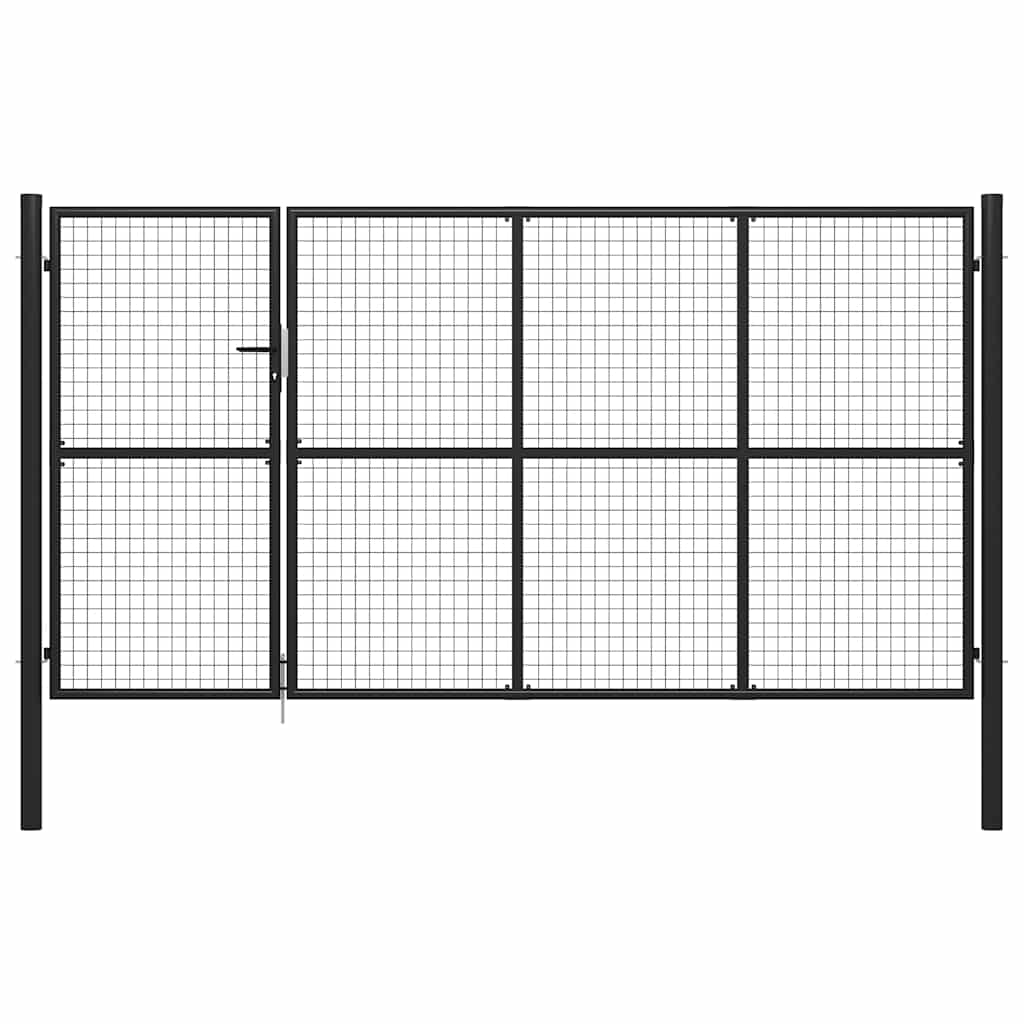 Gartentor aus Stahl 350 x 75 cm Grün