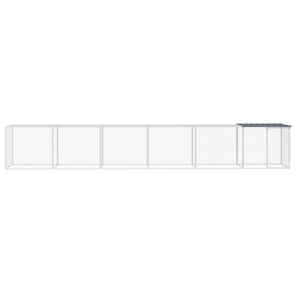 Hühnerkäfig mit Dach Anthrazit 103x98x90 cm Verzinkter Stahl