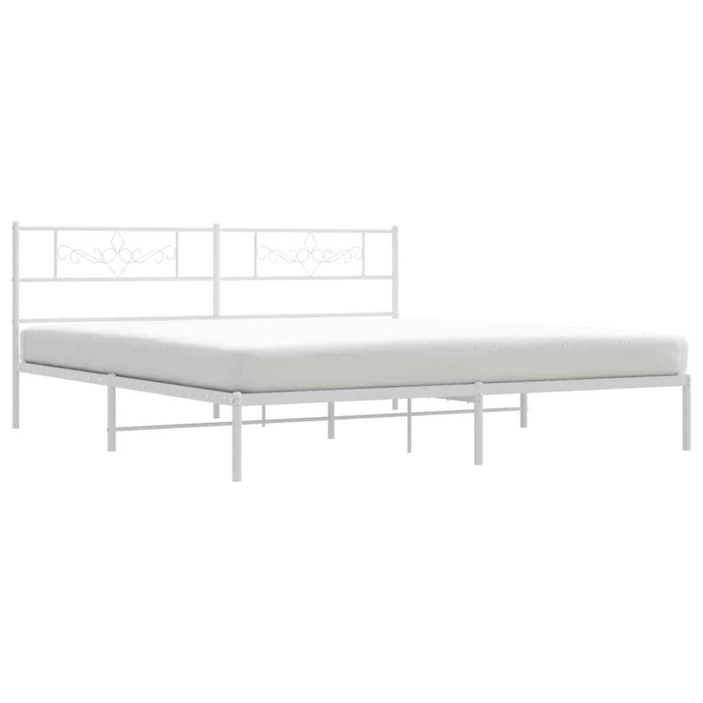 Bettgestell mit Kopfteil Metall Schwarz 100x190 cm