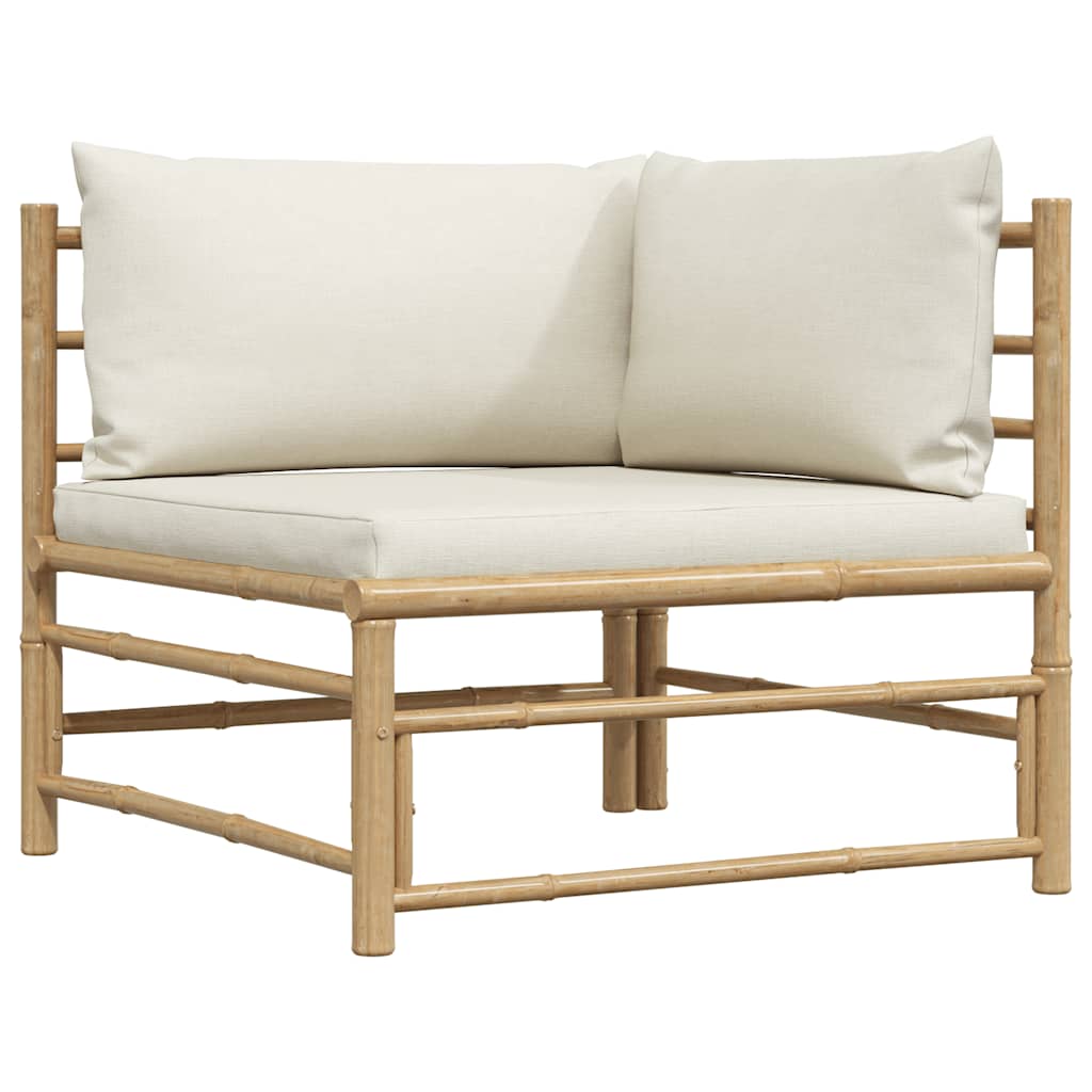 3-tlg. Garten-Lounge-Set mit Kissen Bambus