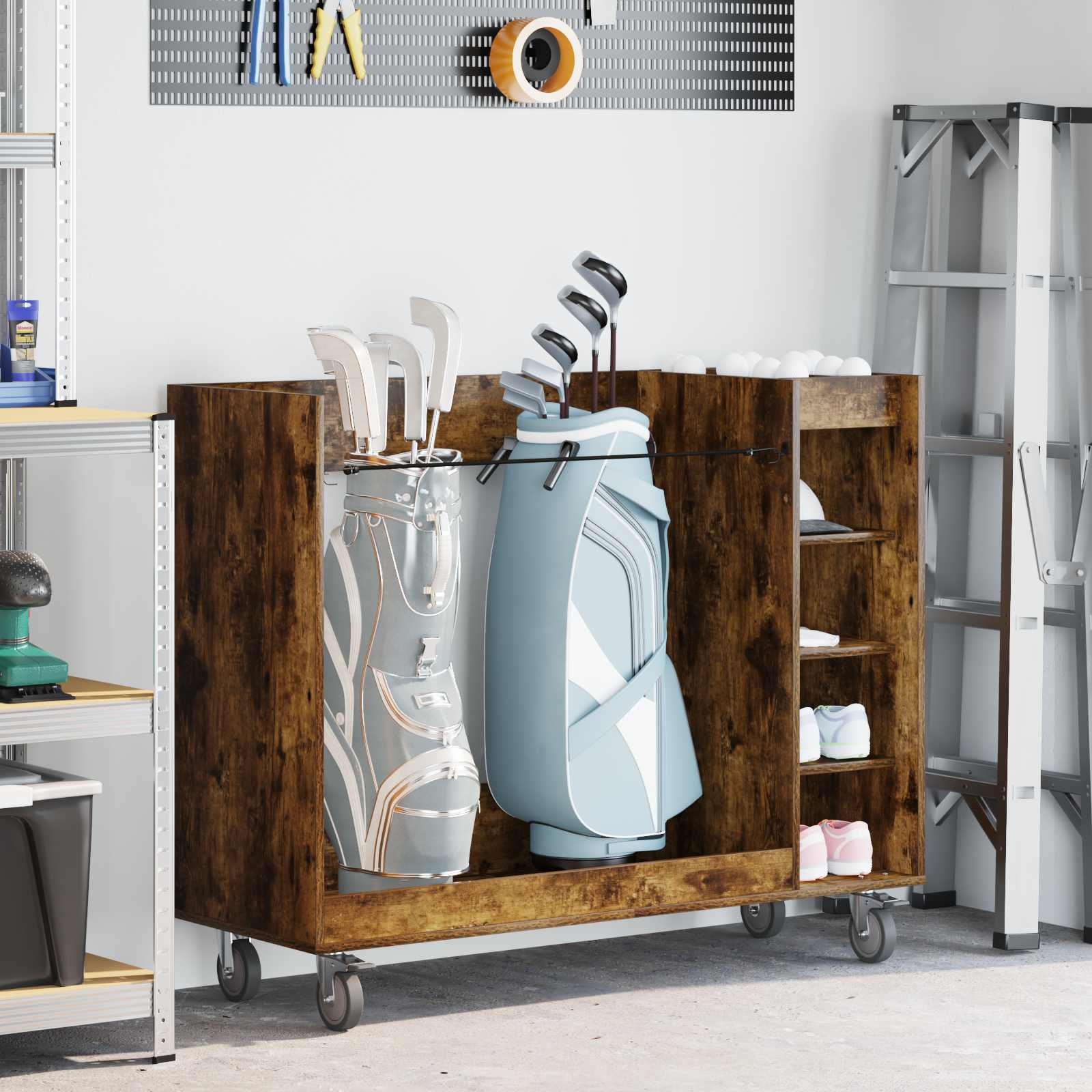 Golf Schrank Mit Rad Uni Weiß 65 x 45 x 98 cm