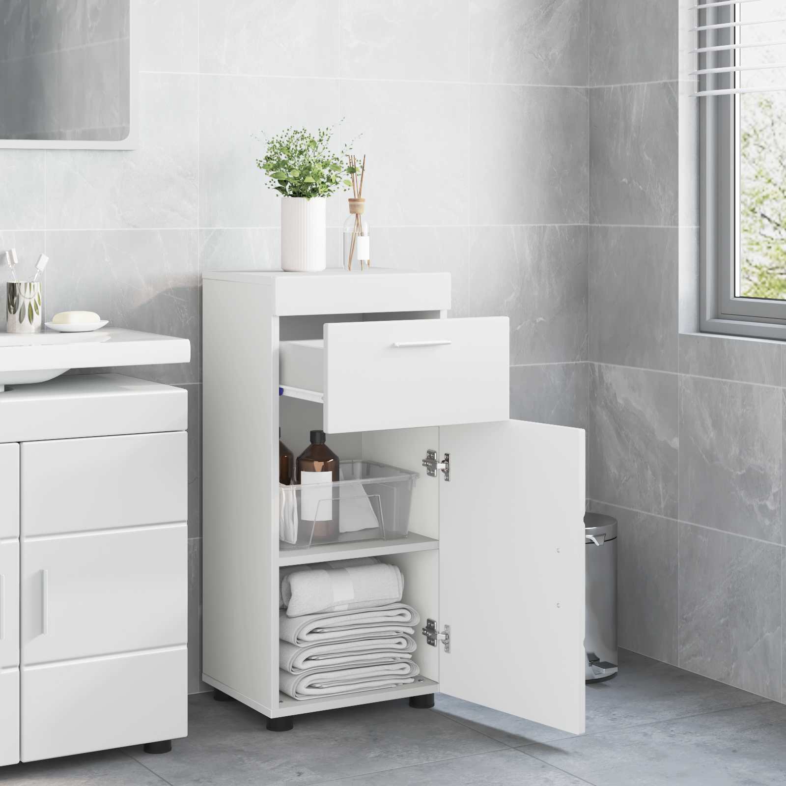 Badezimmermöbel-Set TULUM 2 pcs Weiß 60 x 34 x 63 cm