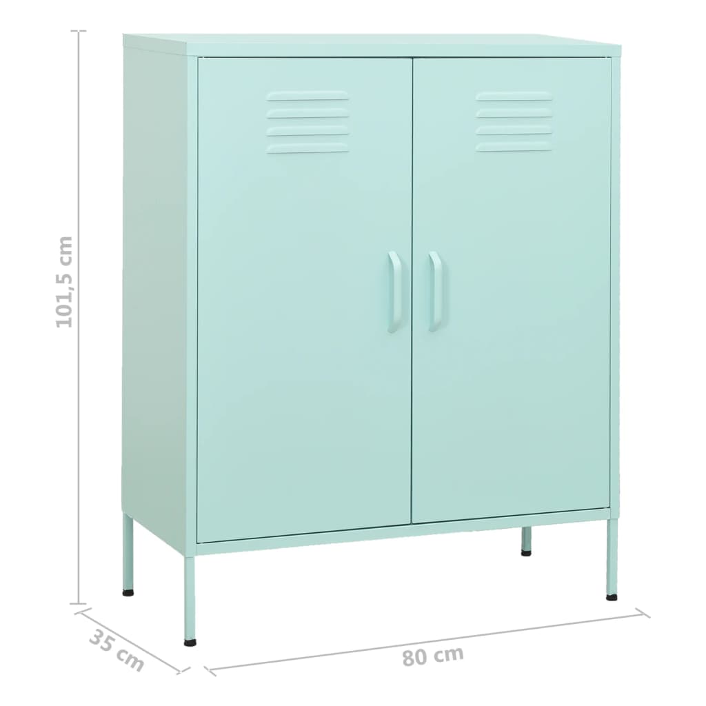 Beistellschrank Olivgrün 80x35x101,5 cm Stahl
