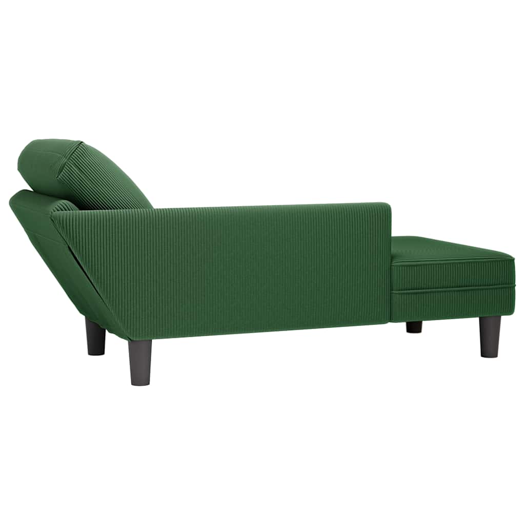 Chaiselongue mit Kissen Hellgrau Cordstoff