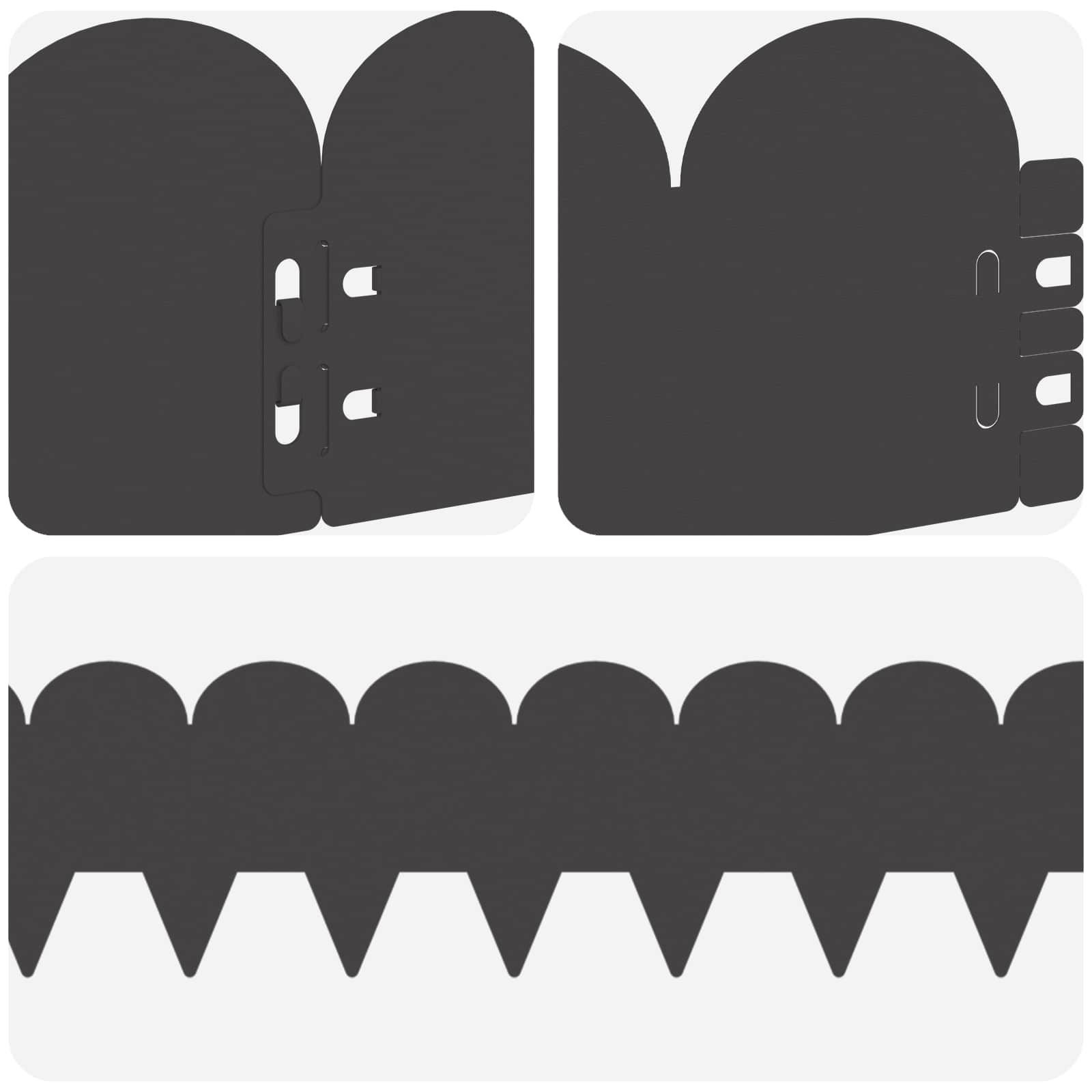 Raseneinfassung 10 pcs 103 x 15 cm Stahl Schwarz