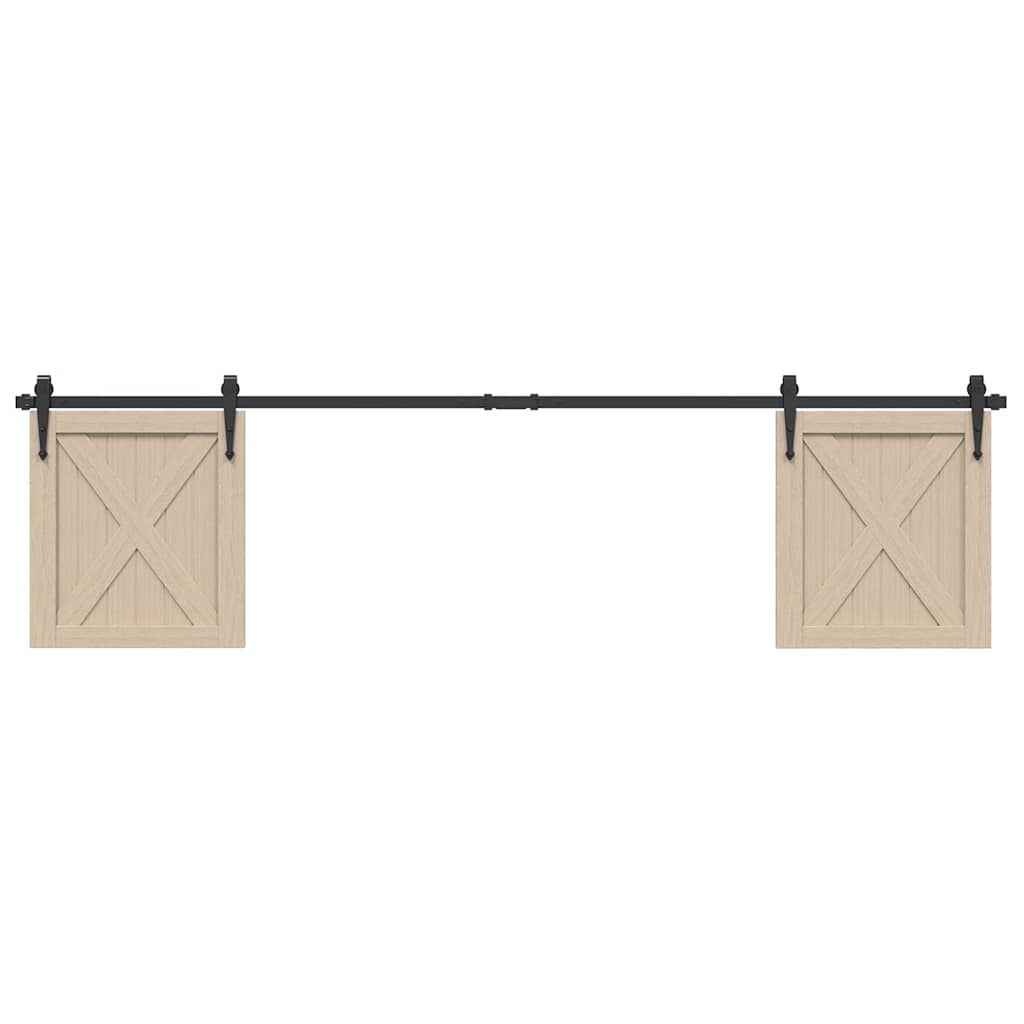 Mini Schiebetürbeschlag Set für Schranktüren 122 cm Carbonstahl