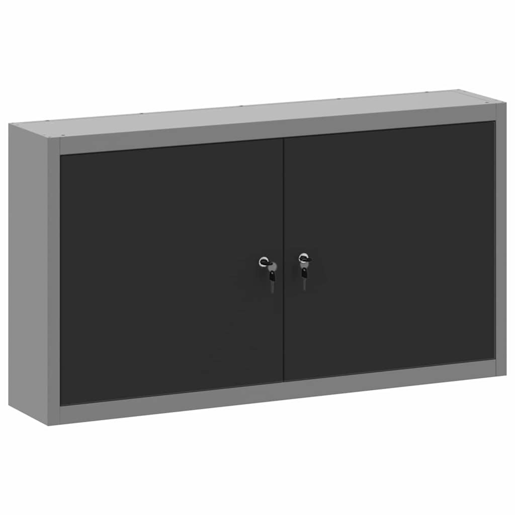 Werkzeugschrank mit Regal Schwarz und Grau 55 x 55 x 55 cm