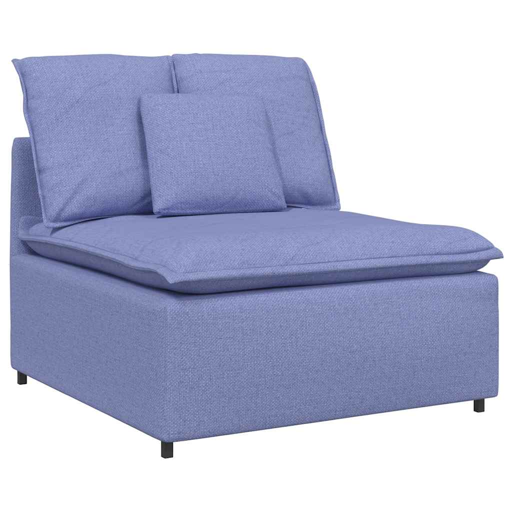 Modulares Sofa Endmodul mit Armlehne Kissen Hellgrau 100 cm