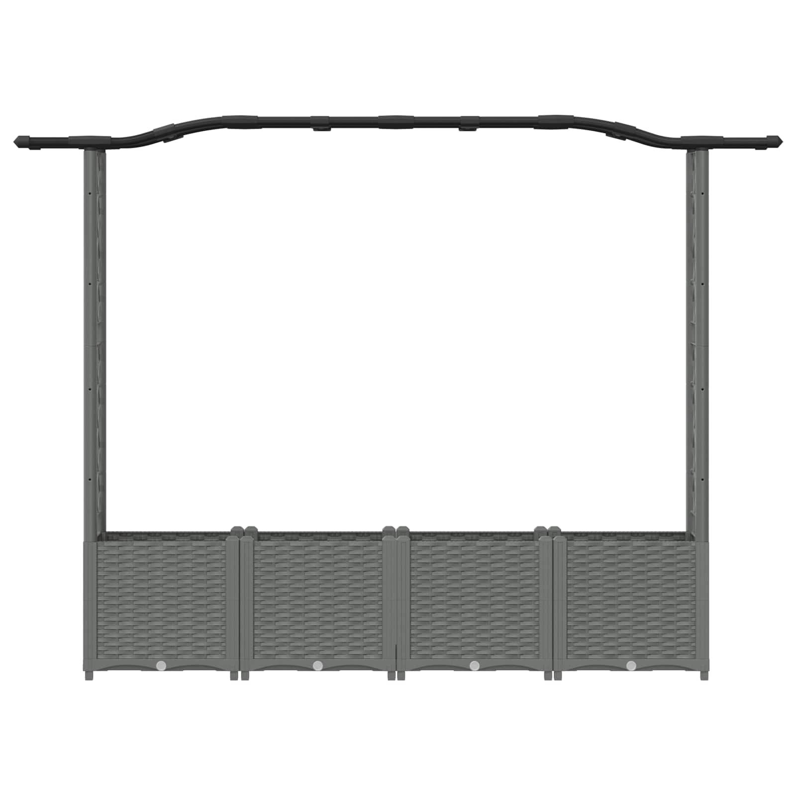 Hochbeet mit Rankgitter und Dach Braun 124 x 40 x 123 cm PP