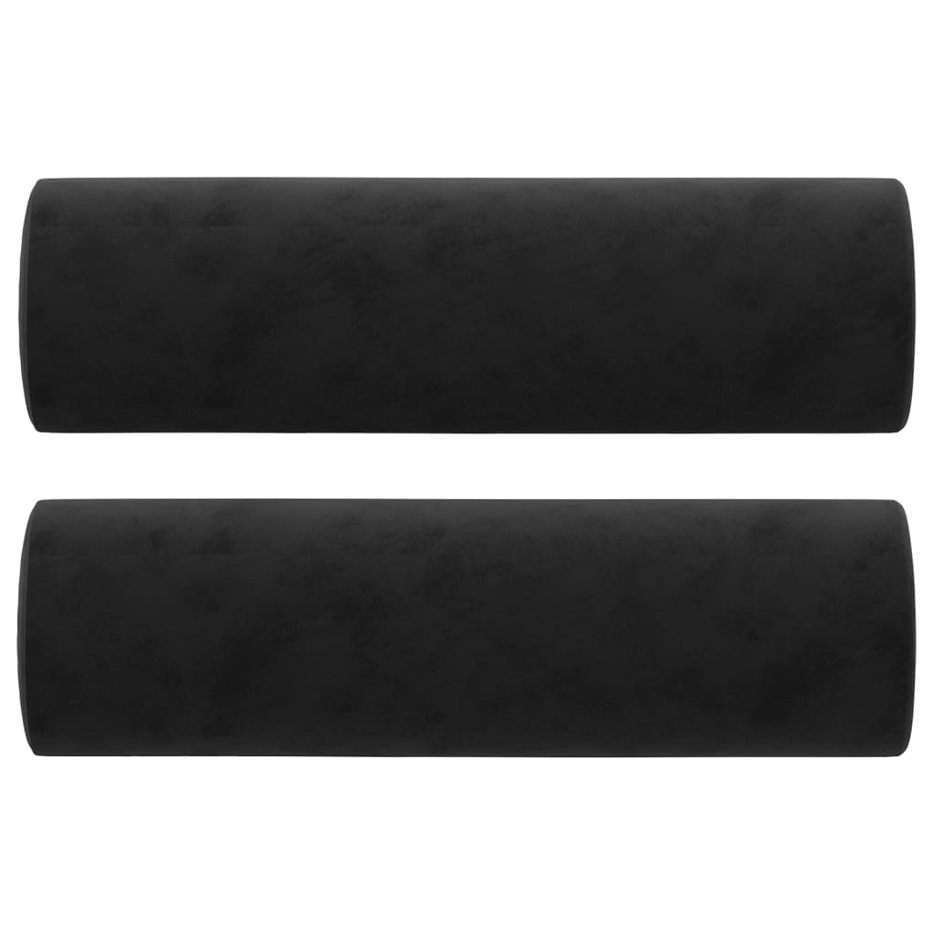 Zierkissen 2 Stk. Hellgrau Ø15x50 cm Samt