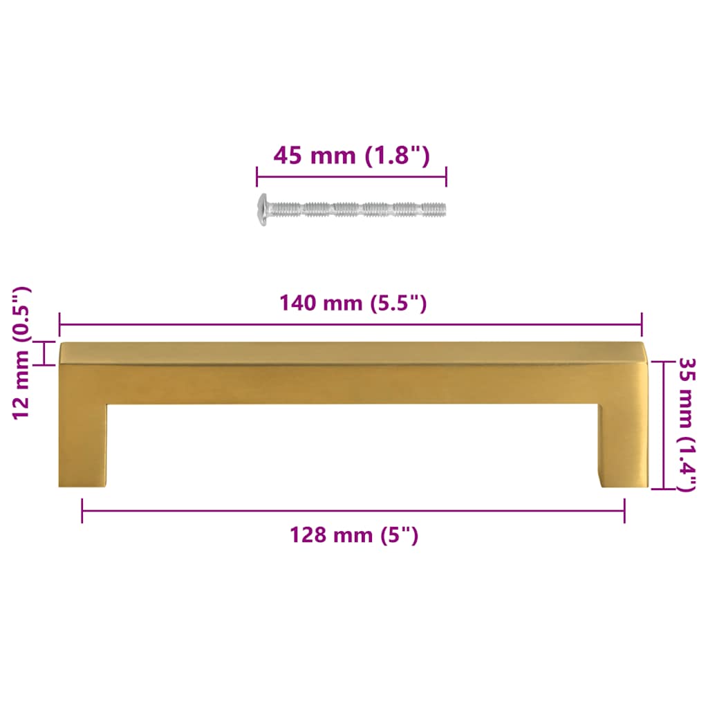 Möbelgriffe 10 Stk. Silbern 64 mm Edelstahl