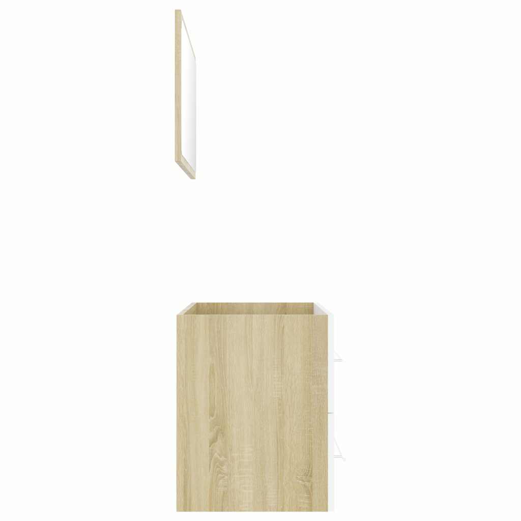 2-tlg. Badmöbel-Set Grau Holzwerkstoff