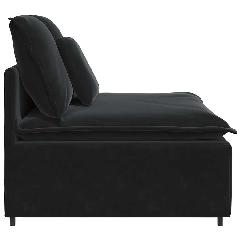 Modulares Sofa Endmodul mit Armlehne Kissen Blau 100 cm