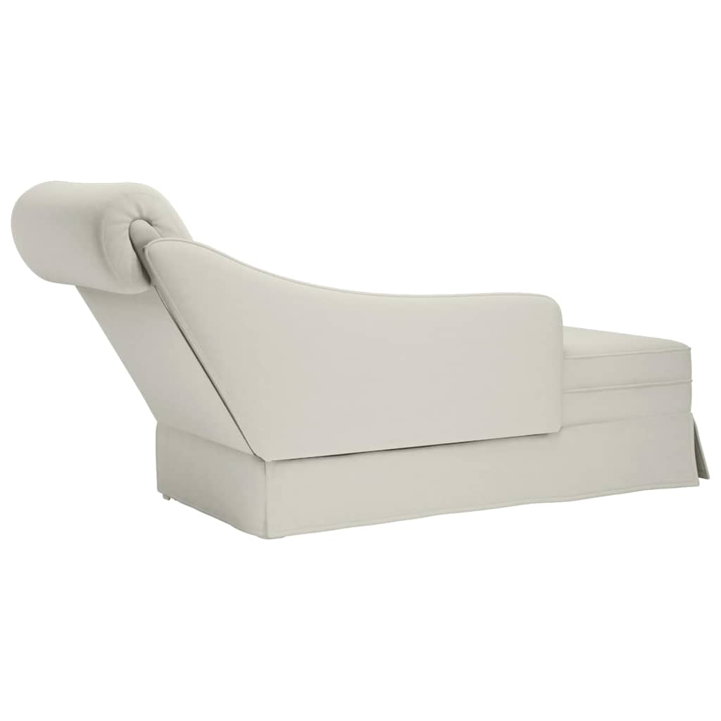 Chaiselongue mit Nackenrolle und Rechter Armlehne Blau Samt