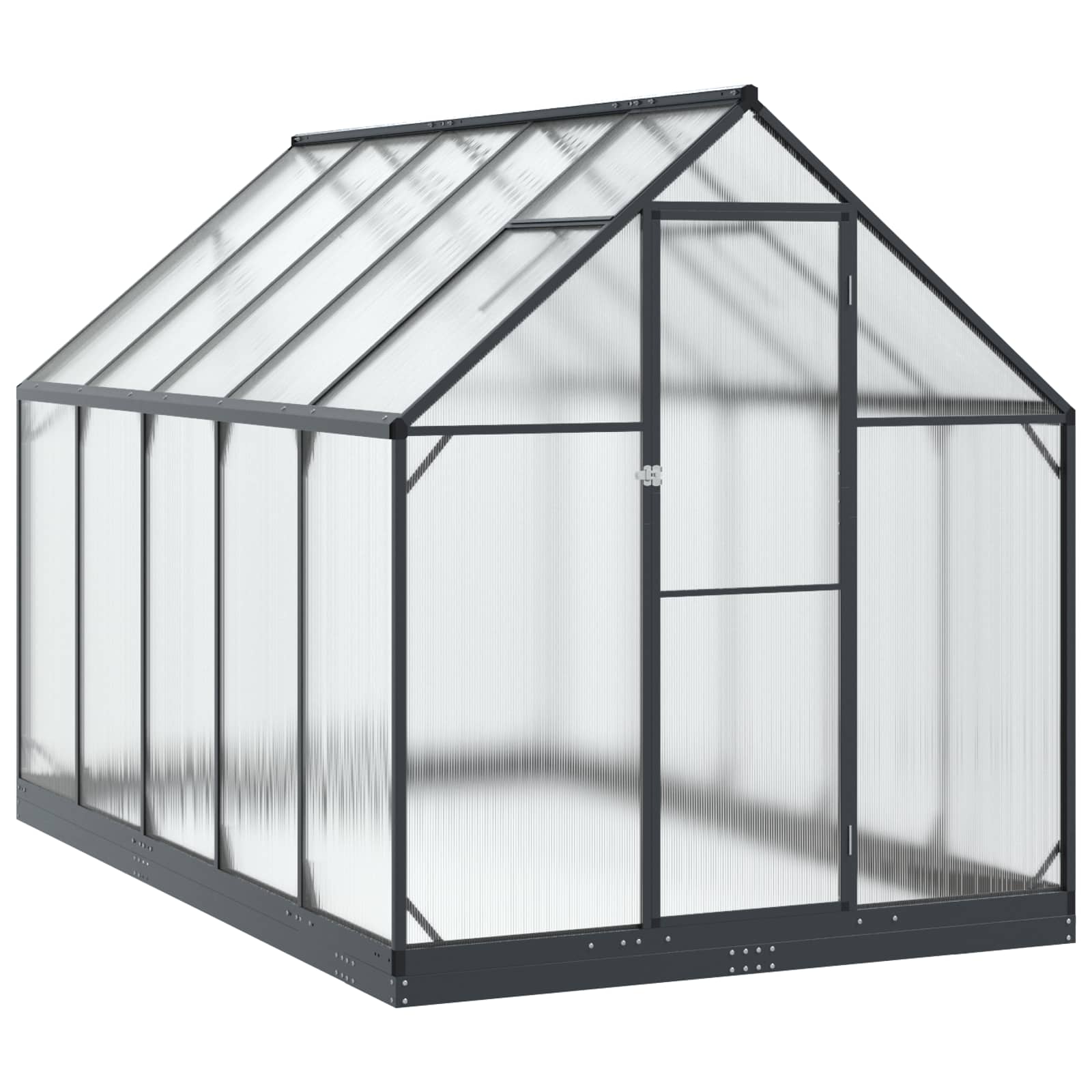 Garten Gewächshaus mit Tür Anthrazit 183,5 x 183,5 x 207 cm