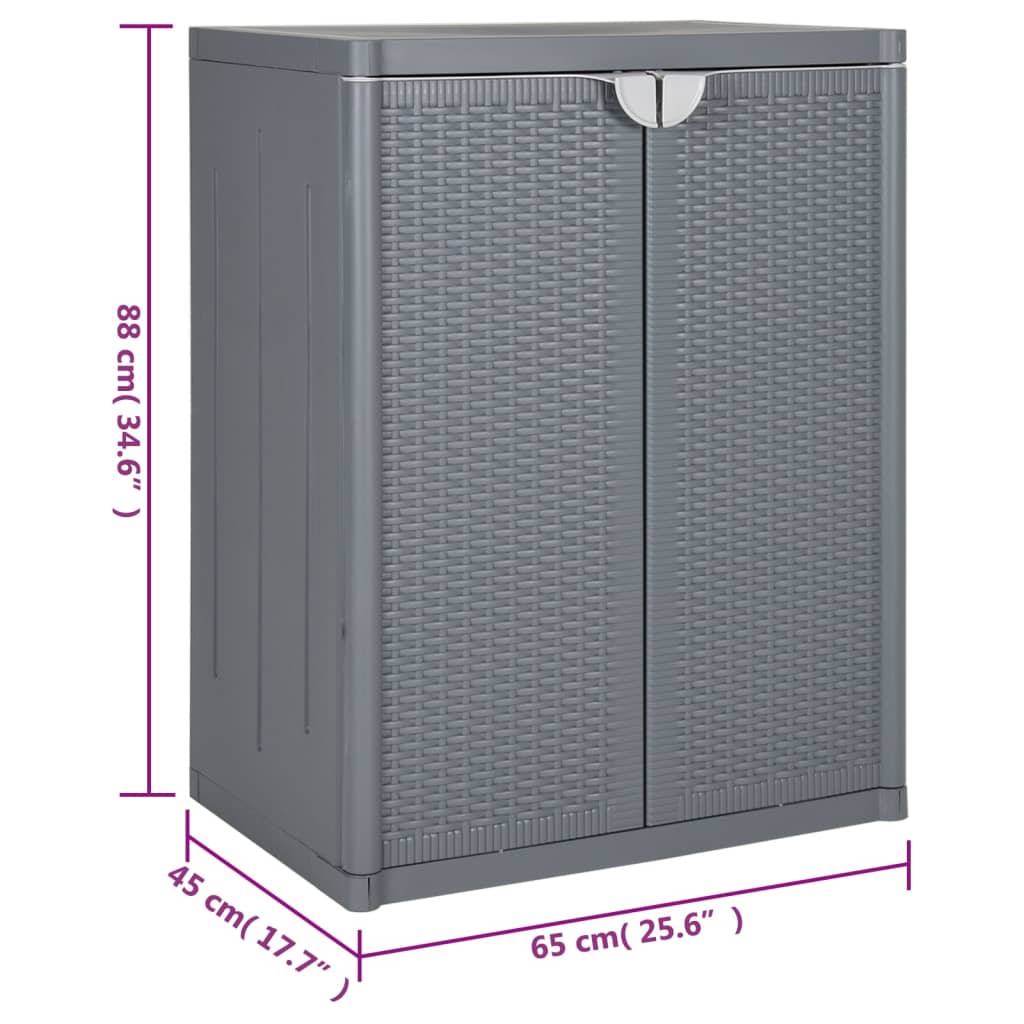 Gartenschrank Schwarz 65x45x88 cm PP Rattan-Optik