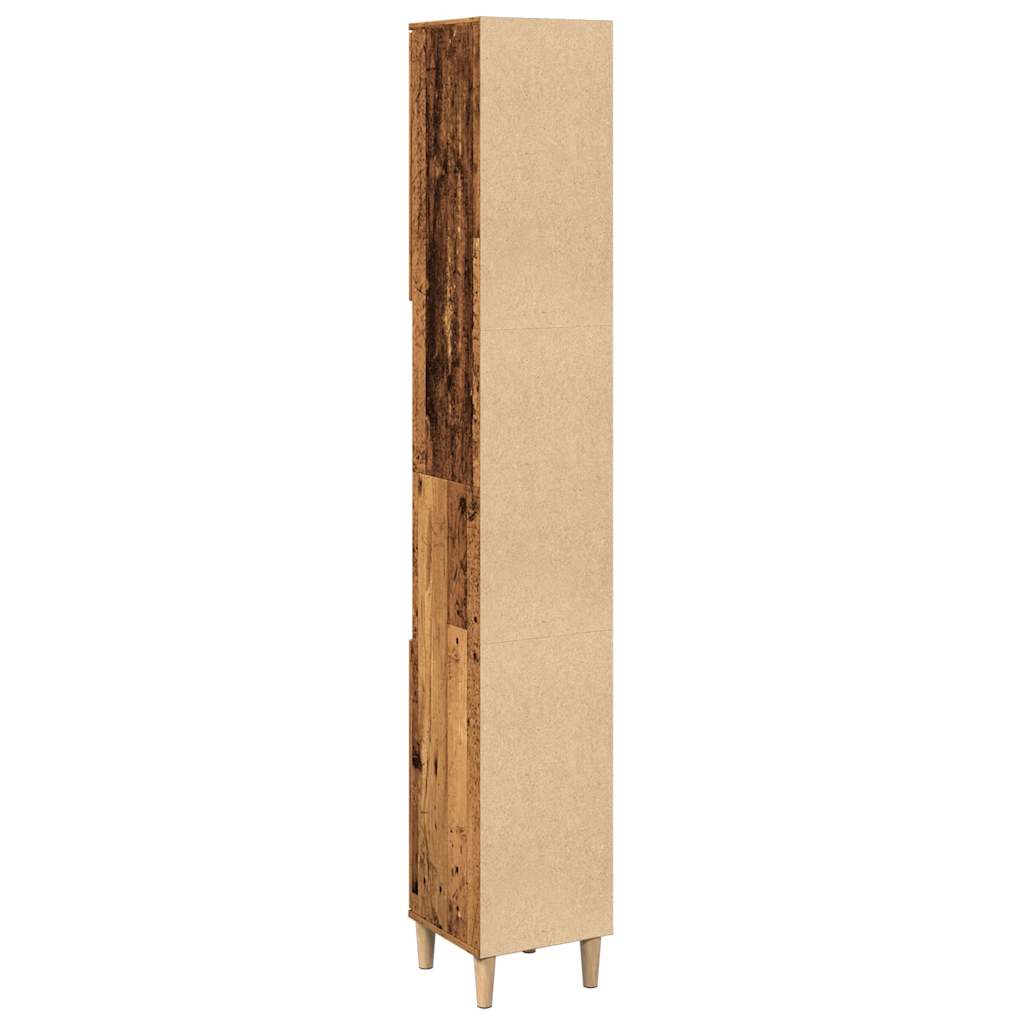 Badschrank Weiß 30x30x190 cm Holzwerkstoff