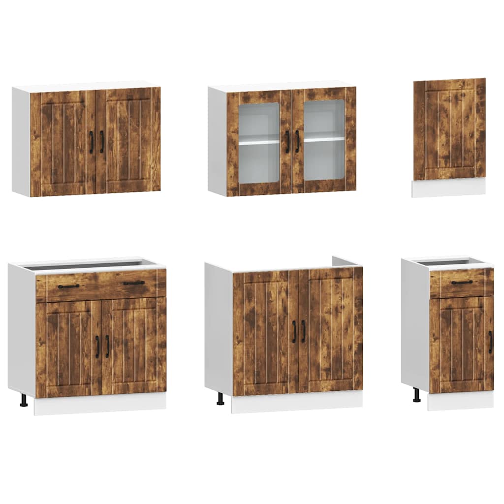 7-tlg. Küchenschrank-Set Kalmar Weiß Holzwerkstoff