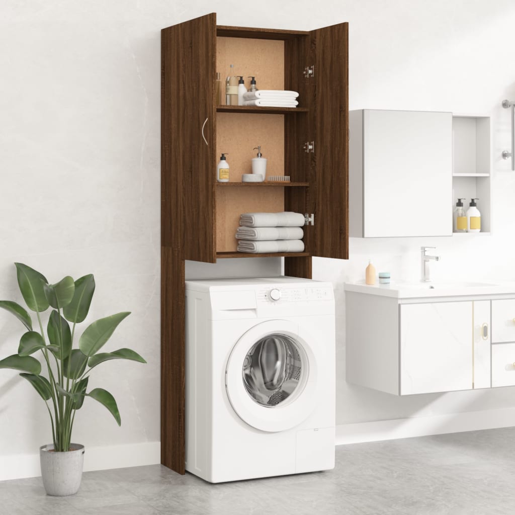 Waschmaschinenschrank Weiß 64x25,5x190 cm