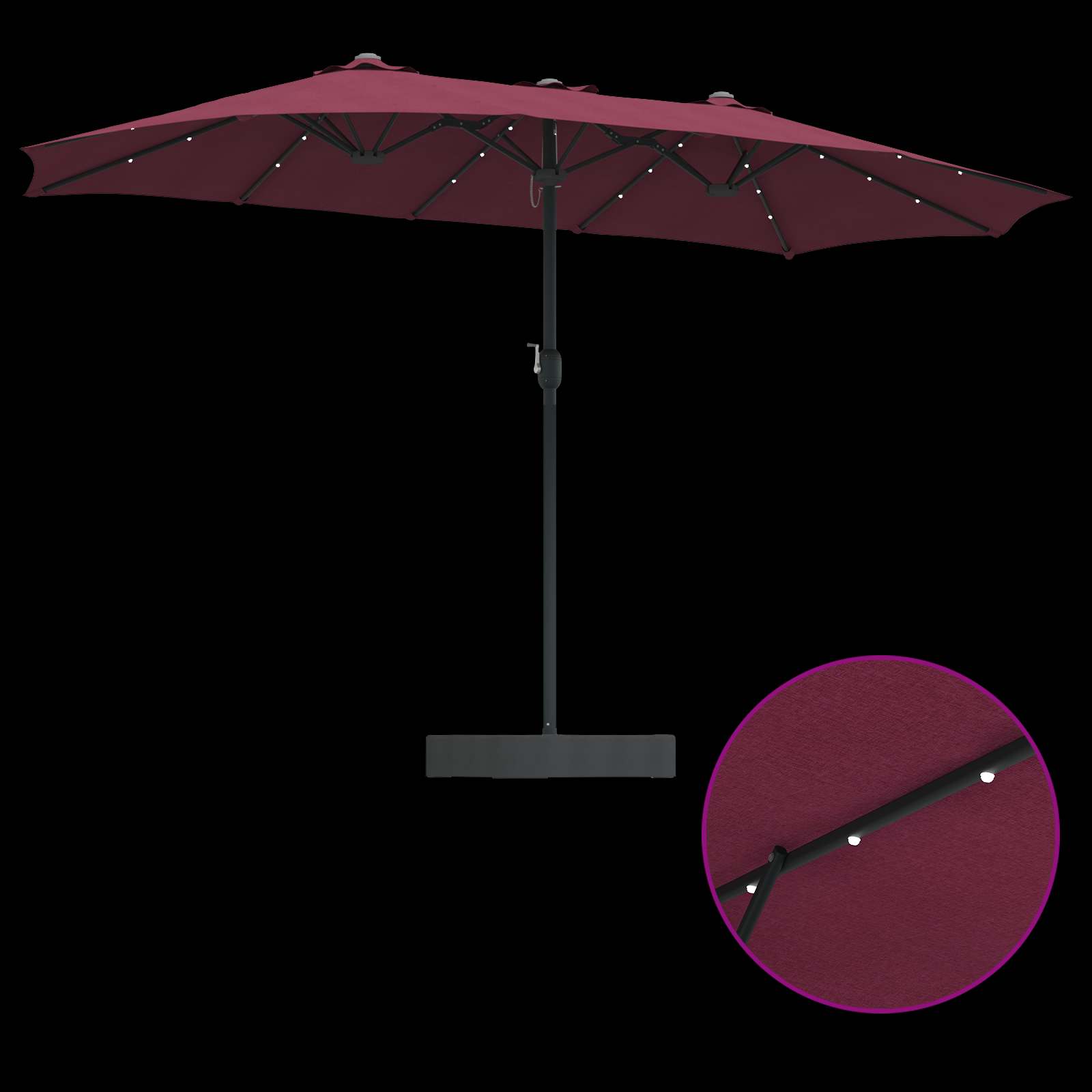 Garten-Sonnenschirm Sand und Anthrazit 385 x 209 x 244 cm