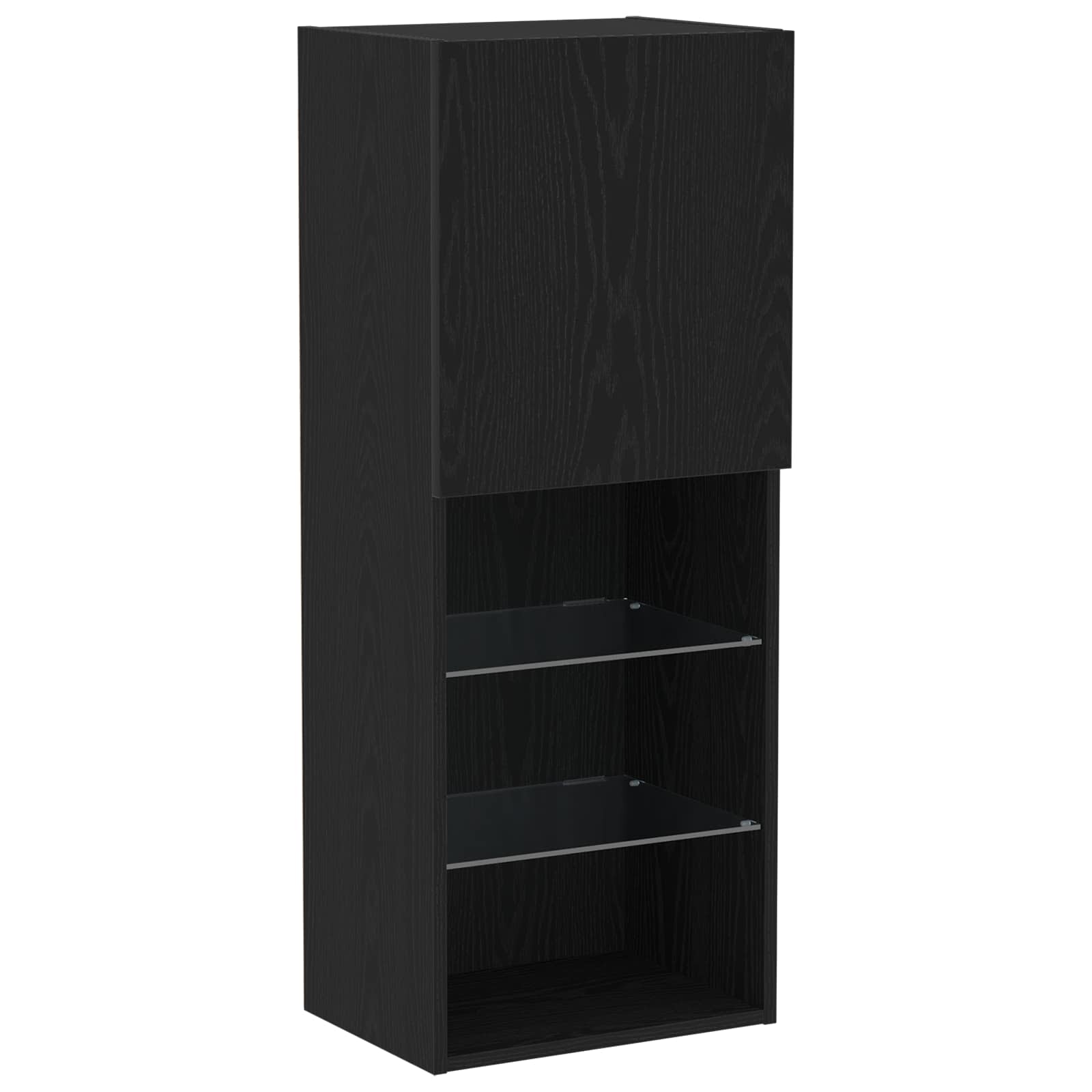 4-tlg. Wohnwand mit LED-Beleuchtung Weiß Holzwerkstoff
