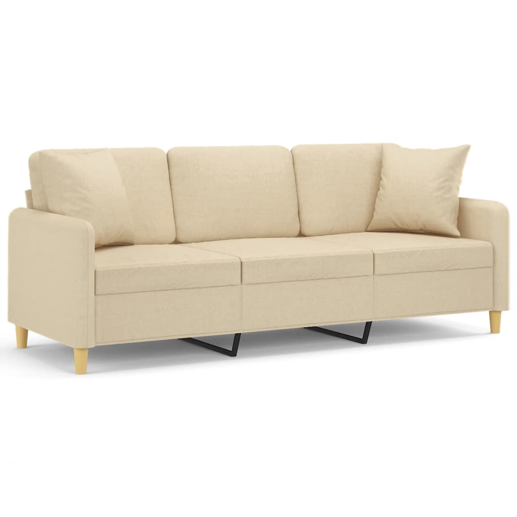 2-Sitzer-Sofa mit Zierkissen Braun 120 cm Stoff