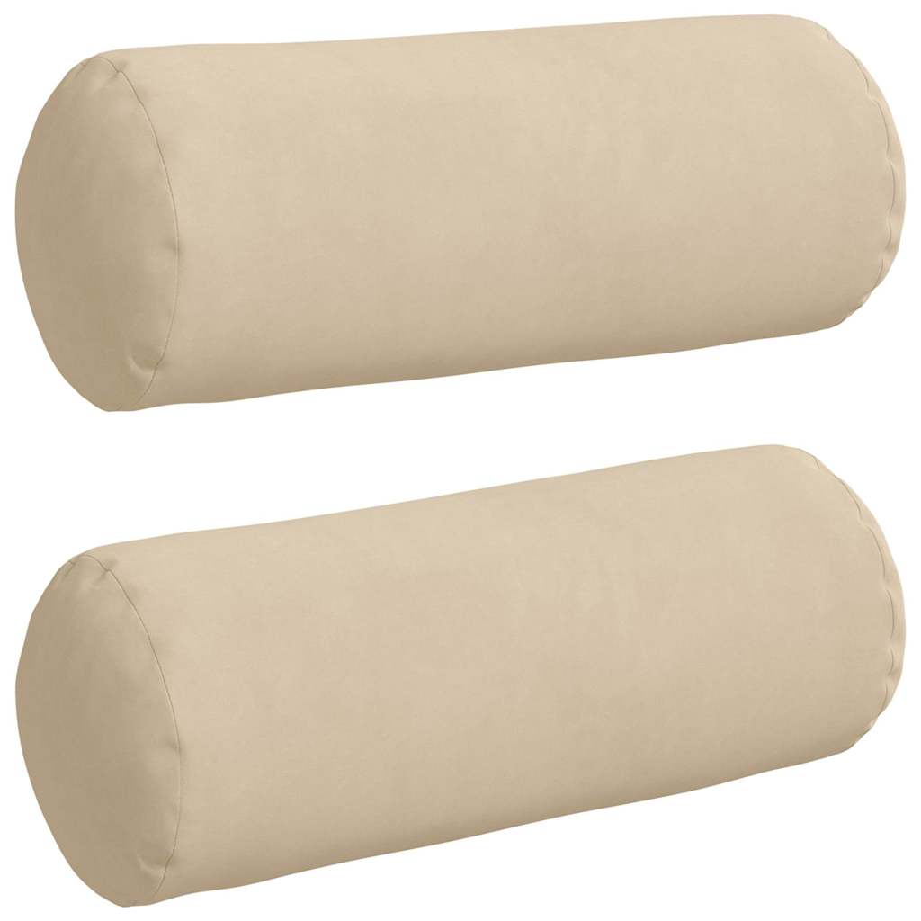 Bolsterkissen 2 Stück Taupe Ø 15 x 40 cm Mikrofaserstoff