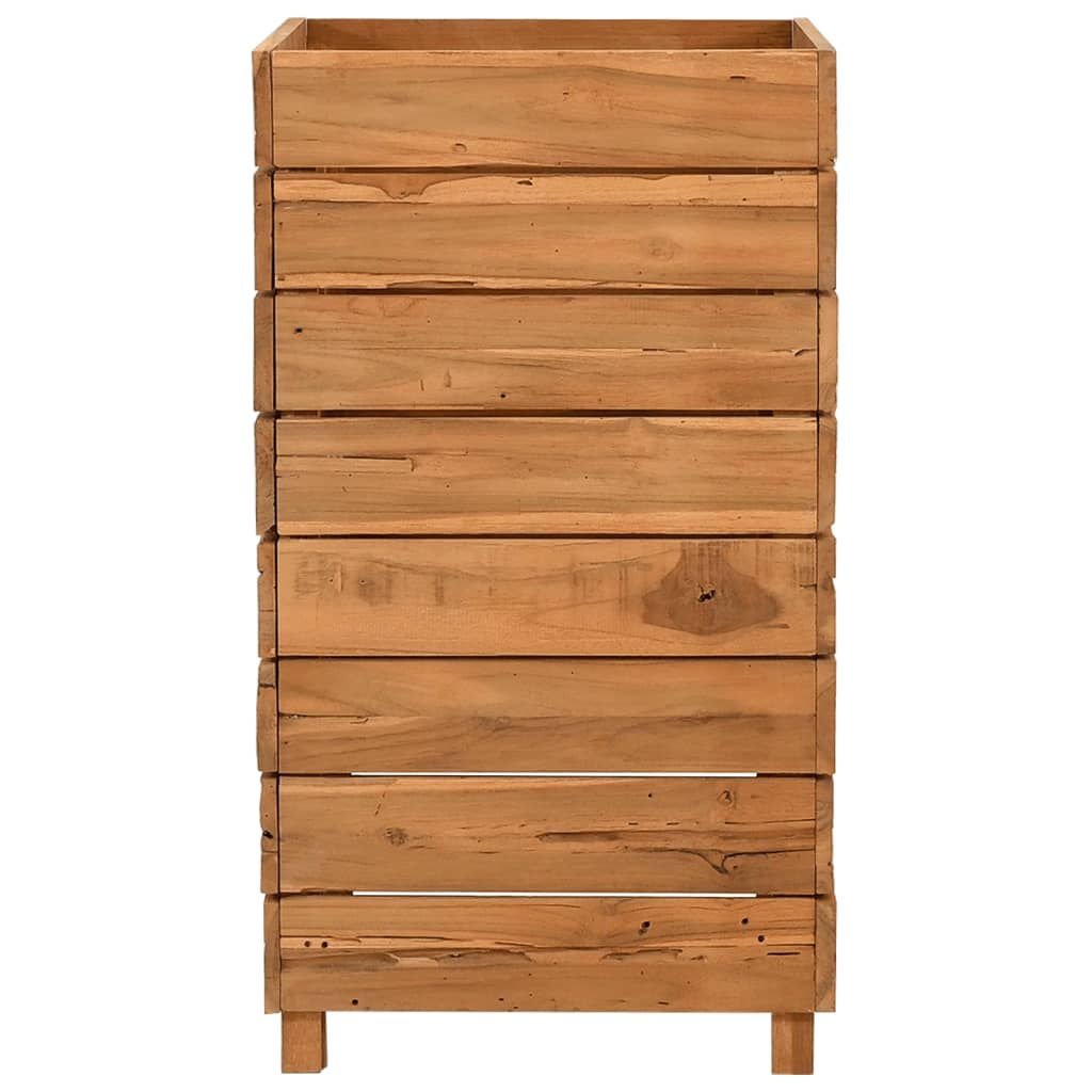 Hochbeet 100x40x72 cm Teak Altholz und Stahl