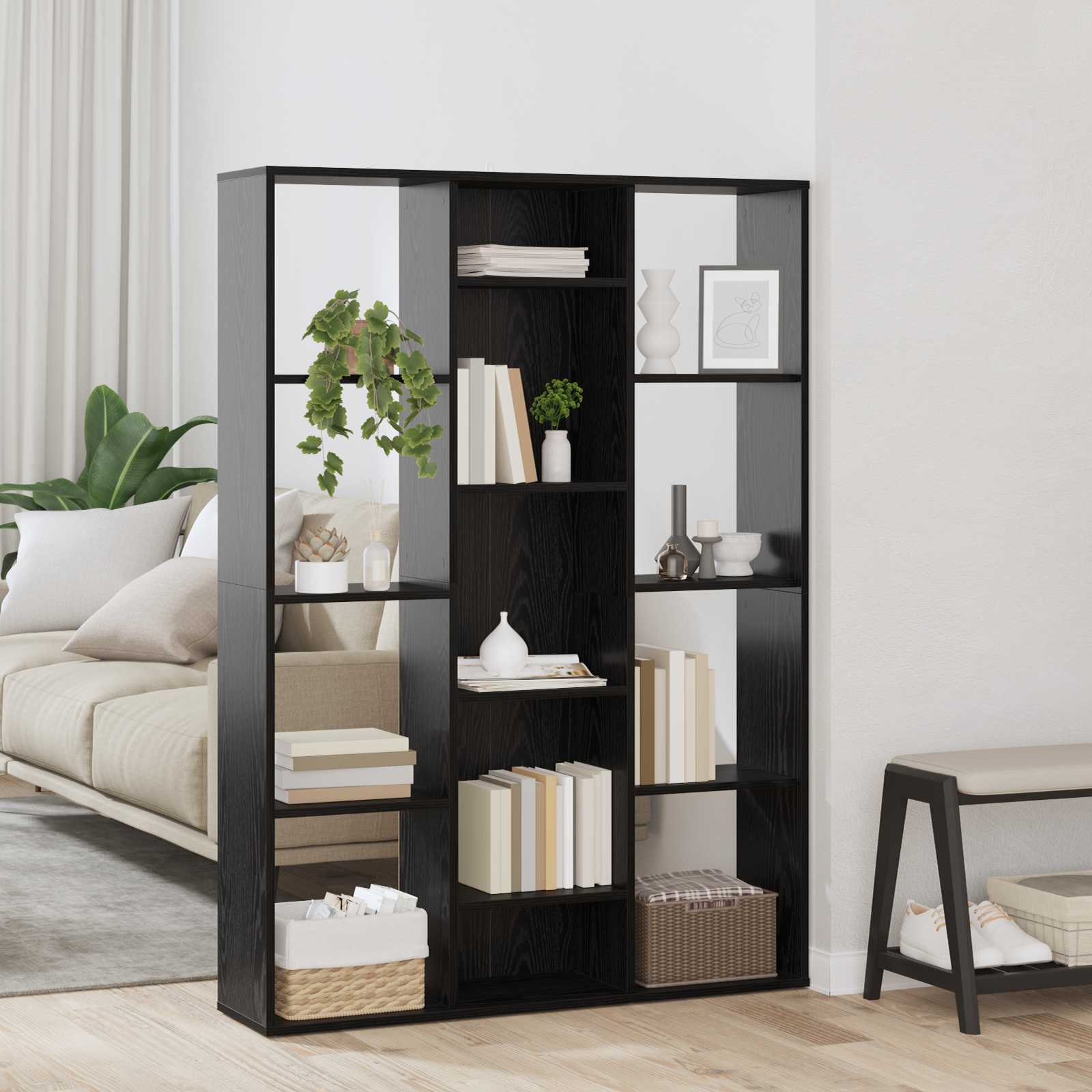Raumteiler/Bücherregal Weiß 100x24x140 cm Holzwerkstoff