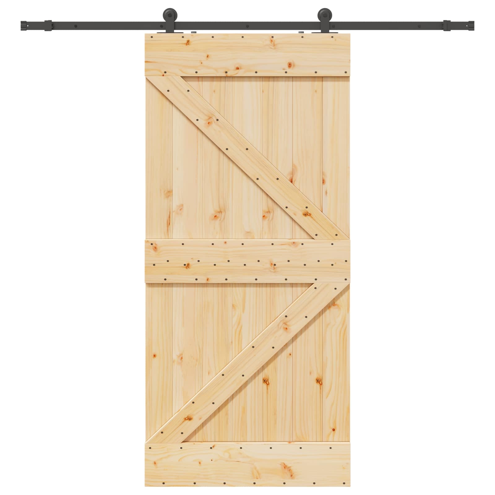 Schiebetür NARVIK Natürlich und Schwarz 70 x 210 cm (213,5 cm)