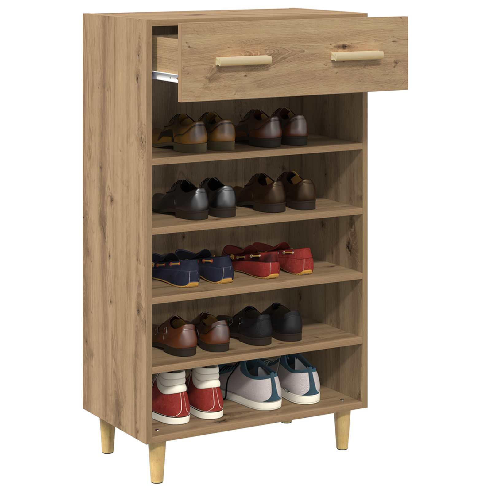 Schuhschrank mit Regal Altholz 60 x 35 x 105 cm Holzwerkstoff