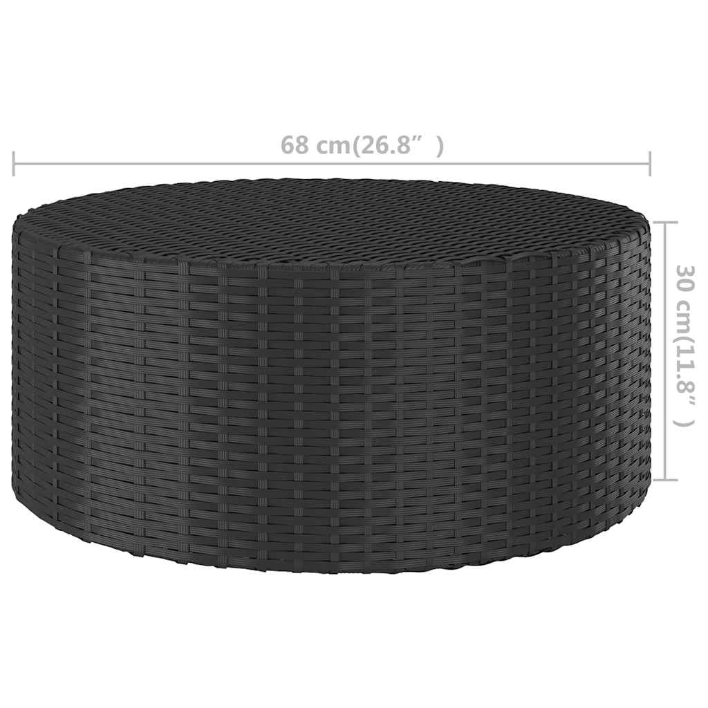 Couchtisch für draußen Grau Ø 68 x 30 cm Poly-Rattan
