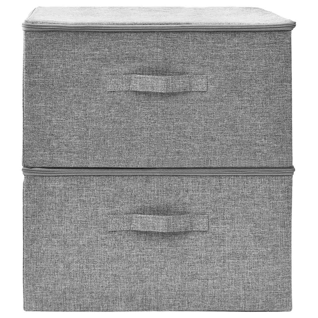 Aufbewahrungsboxen 2 Stk. Stoff 43x34x23 cm Creme