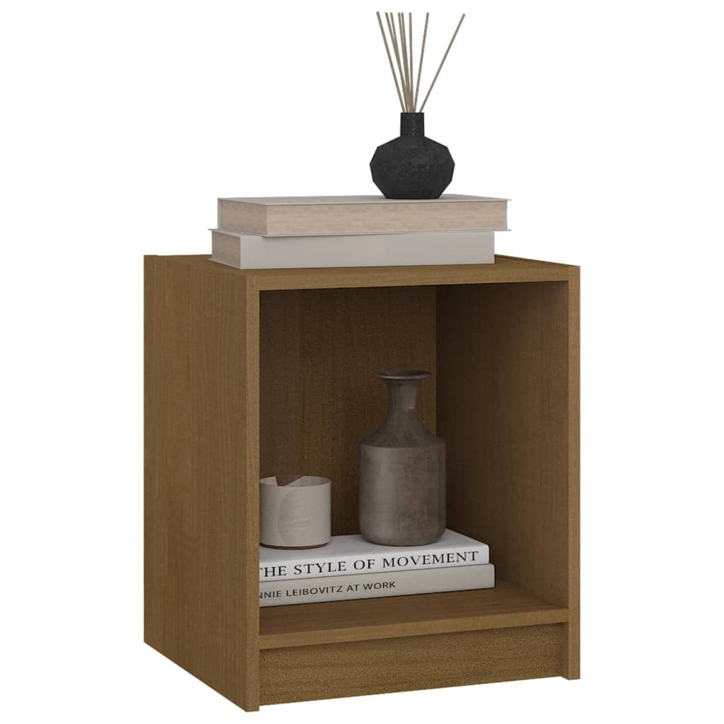 Nachttisch 35,5x33,5x41,5 cm Massivholz Kiefer