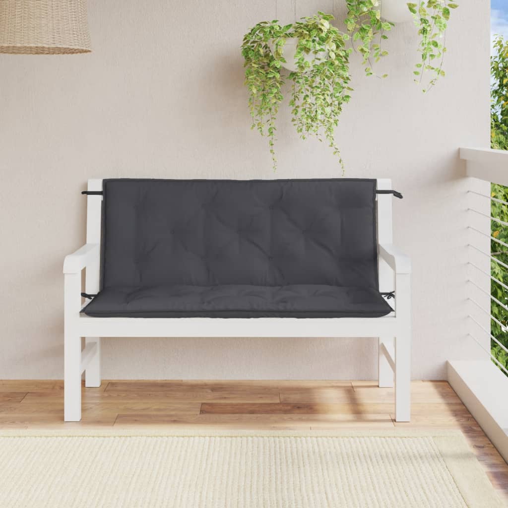 Gartenbank-Auflagen 2 Stk. Melange Anthrazit 100x50x7 cm Stoff