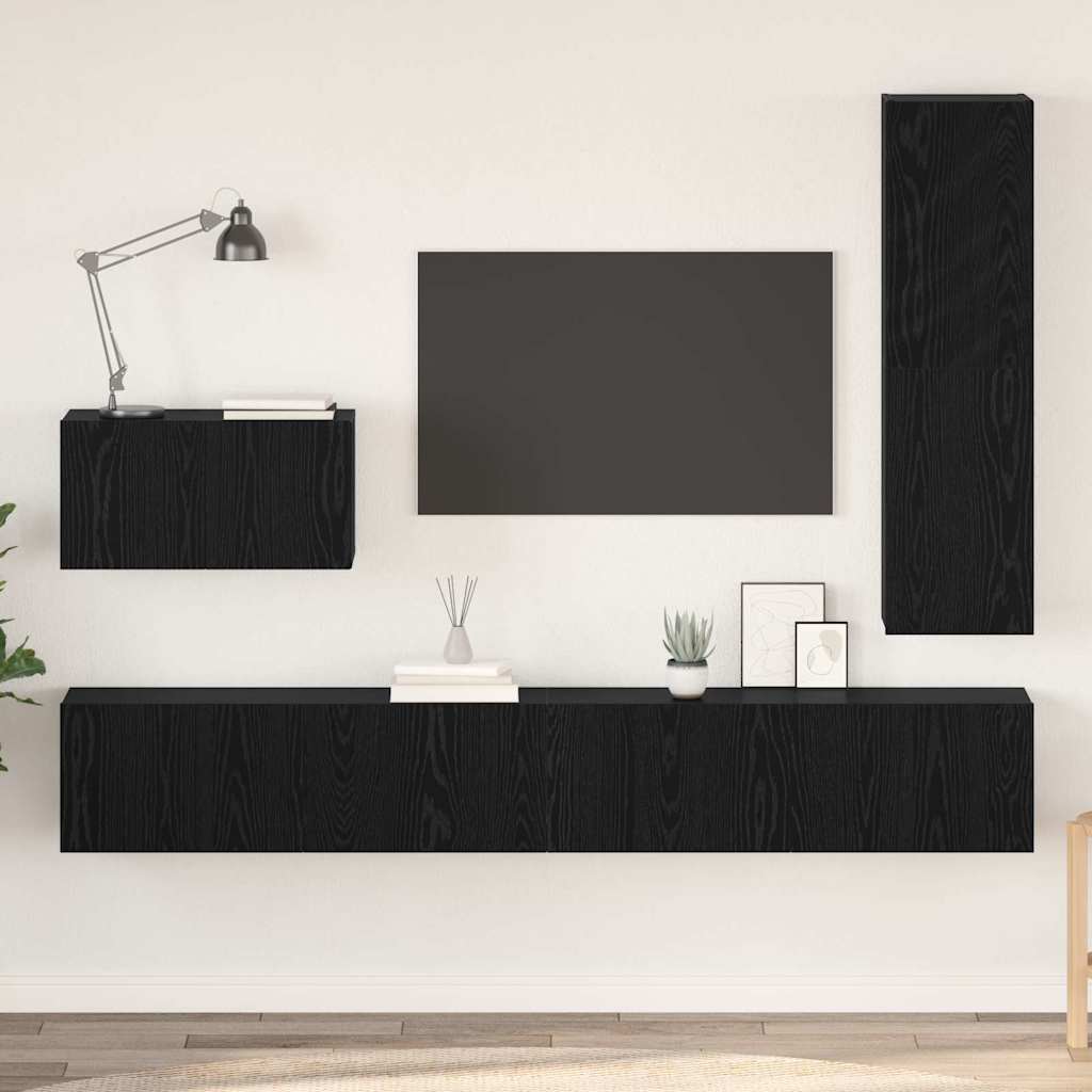 4-tlg. TV-Schrank-Set Weiß Holzwerkstoff