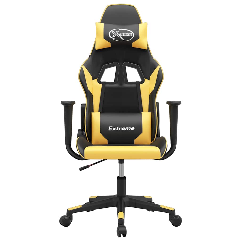 Gaming-Stuhl mit Massagefunktion Schwarz und Blau Kunstleder