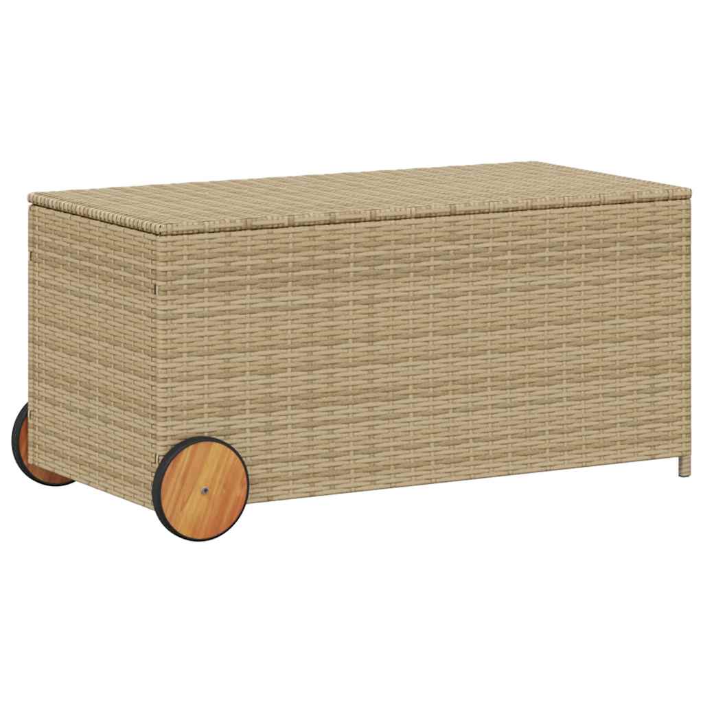 Gartentruhe Schwarz 283L Poly Rattan