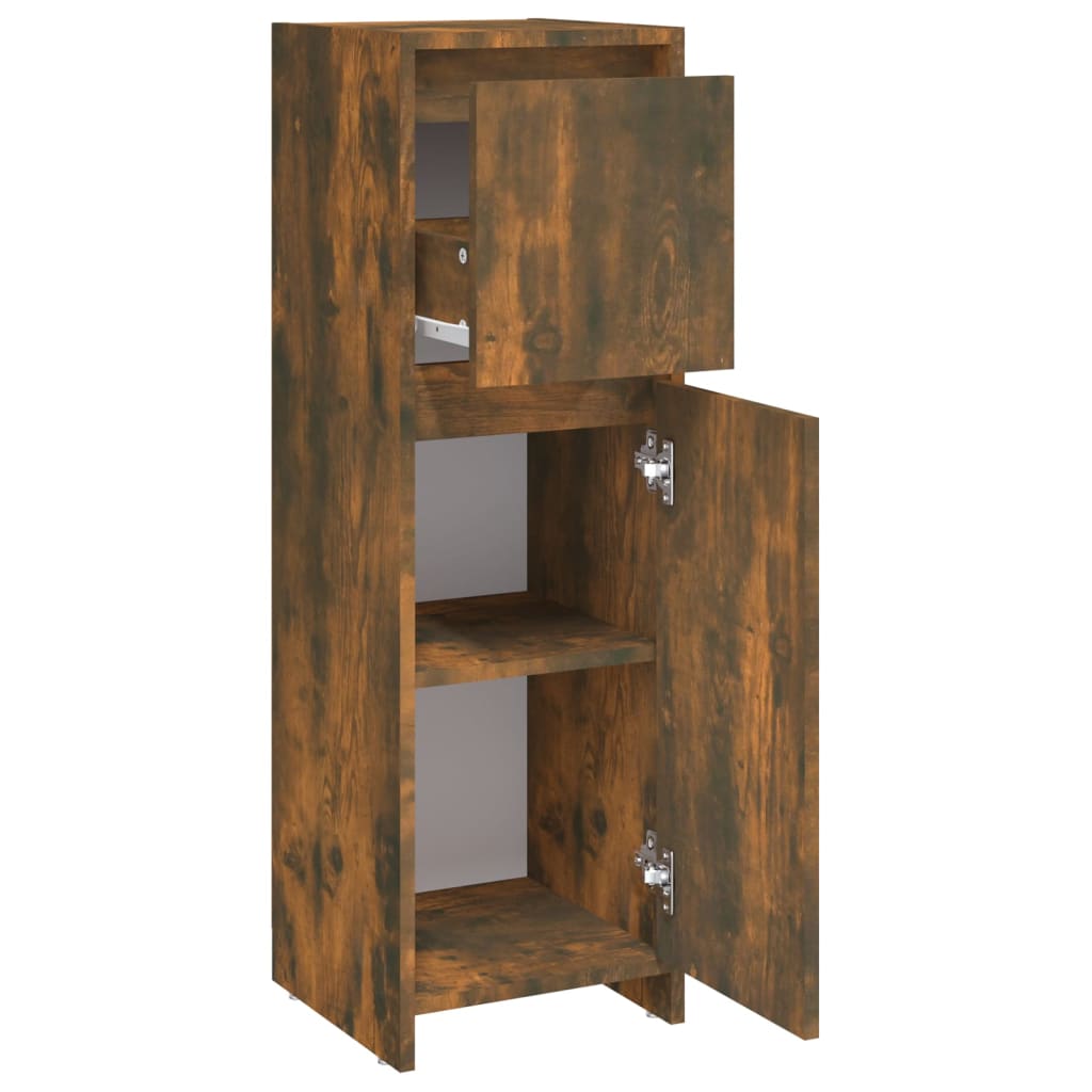 Badezimmerschrank Weiß 30x30x95 cm Holzwerkstoff