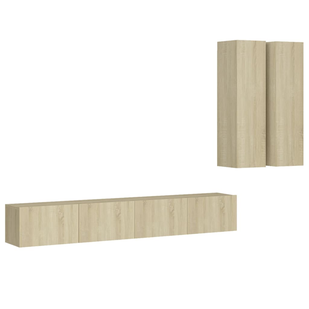 4-tlg. TV-Schrank-Set Weiß Holzwerkstoff