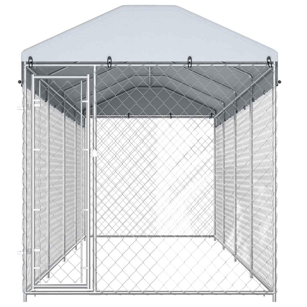 Outdoor-Hundezwinger mit Überdachung 382x192x225 cm