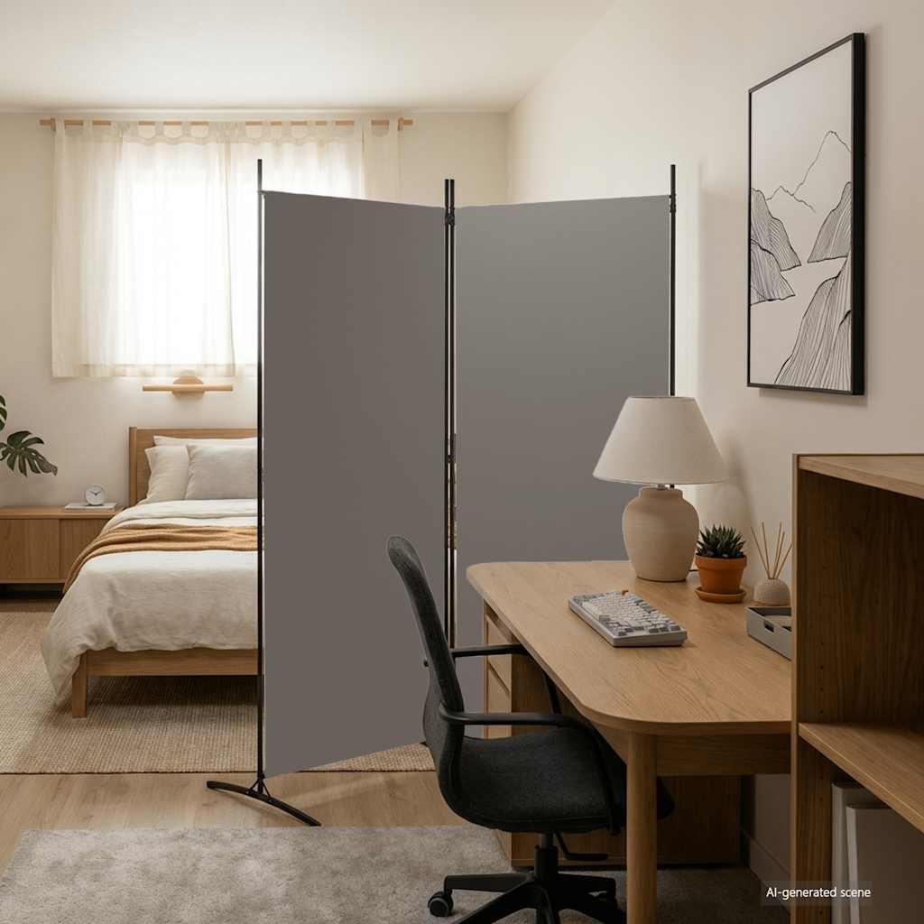 3-tlg. Raumteiler Weiß 260x180 cm Stoff